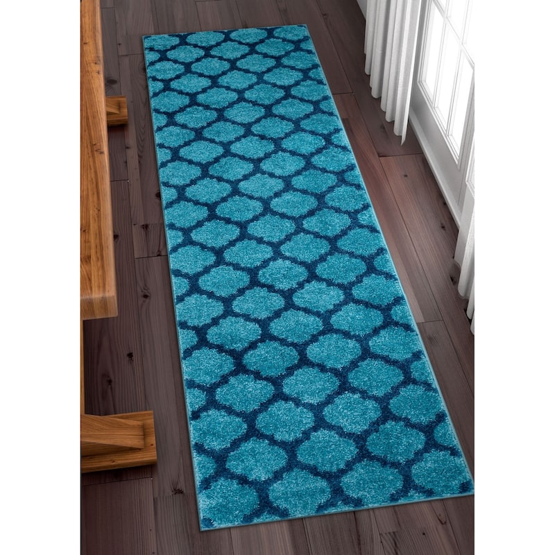 Well Woven Modern Trellis Lines Runner Rug - 2' x 7'3"