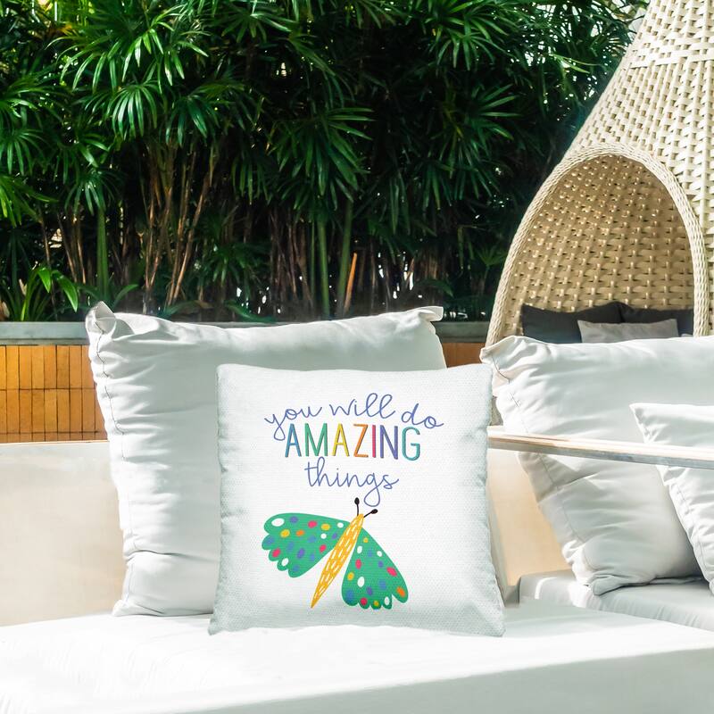 Stupell Inspiring Do Amazing Things Printed Outdoor Throw Pillow Design by Kim Allen