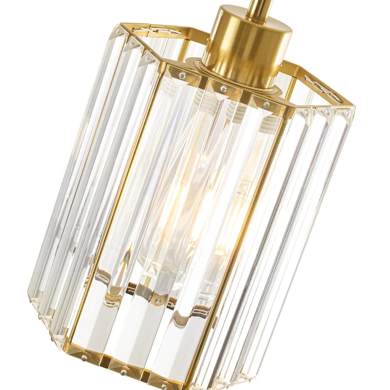 1-Light Crystal Pendant Lighting Fixtures for Sloped Ceiling