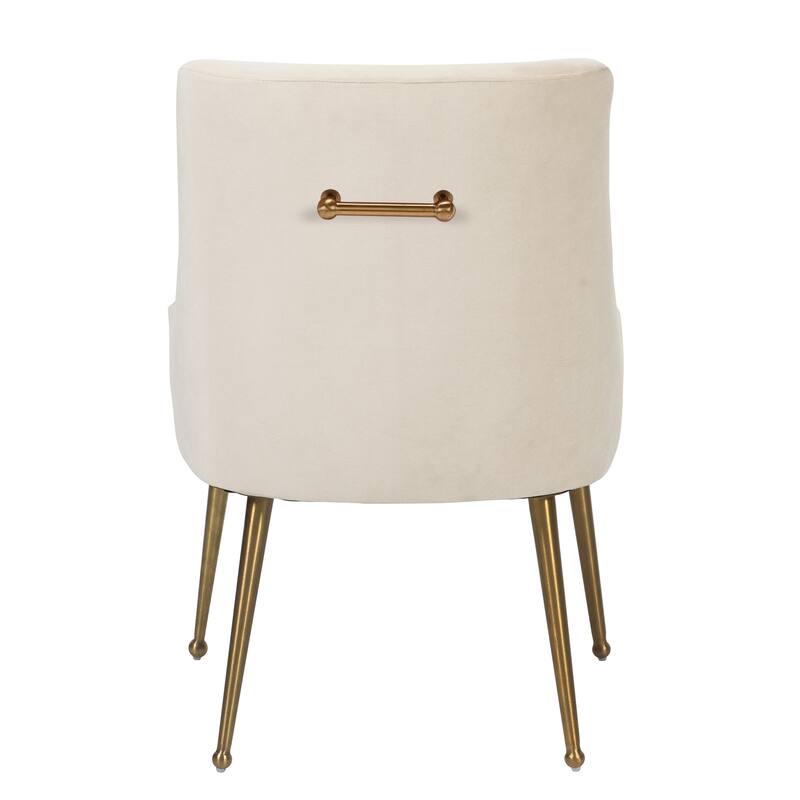 Clihome Stainless Steel Frame Dining Velvet Side Chairs(Set of 2)