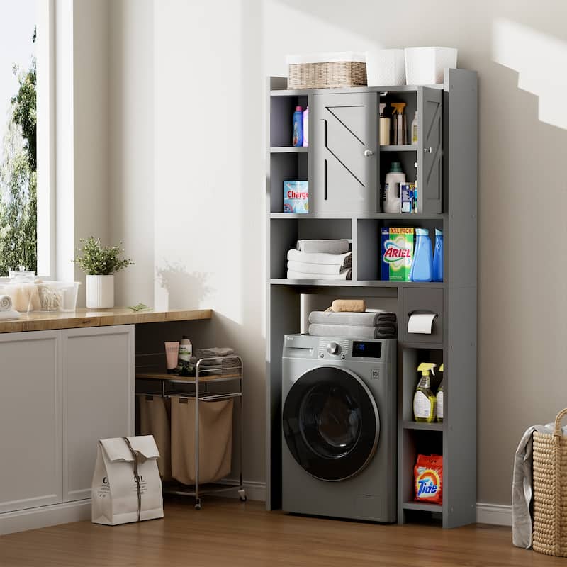 Over-The-Toilet Storage Cabinet – 2-Door Bathroom Organizer with Tissue Holder