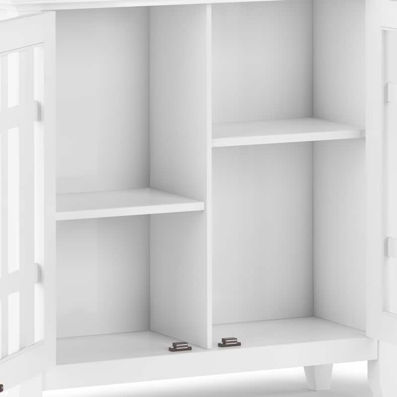 WYNDENHALL Freemont Solid Wood Transitional Low Storage Media Cabinet - 32"w x 14"d x 31" h