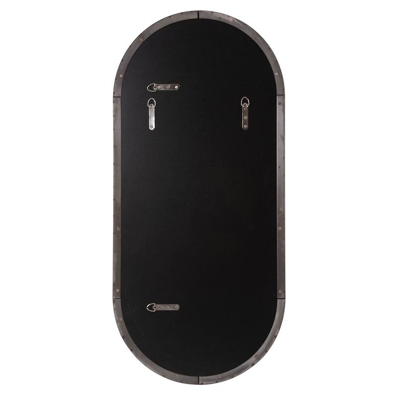 Allan Andrews Stainless Steel Framed Capsule Wall Mirror - 40"H x 17.75"W