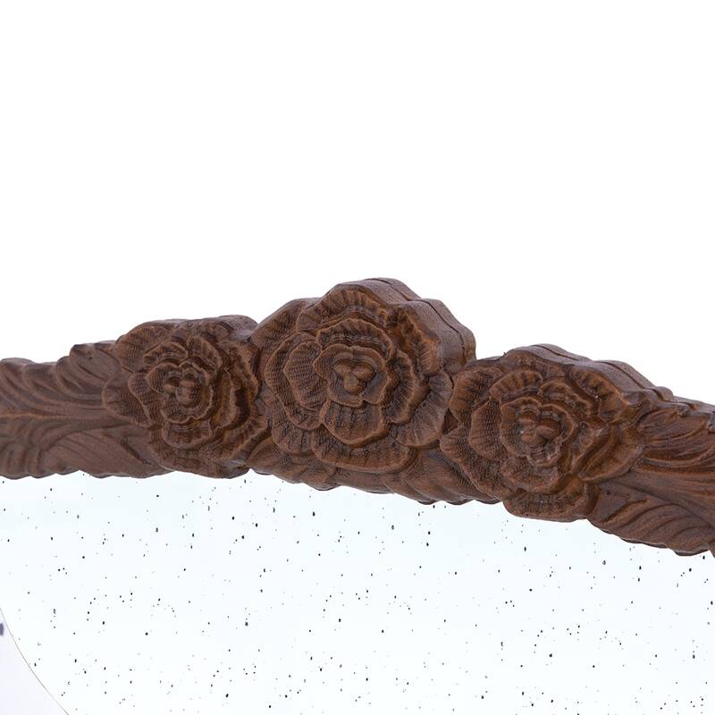 Hand Carved Rose Antique Mirror Frame Wood Arch Mirror Wall Decor