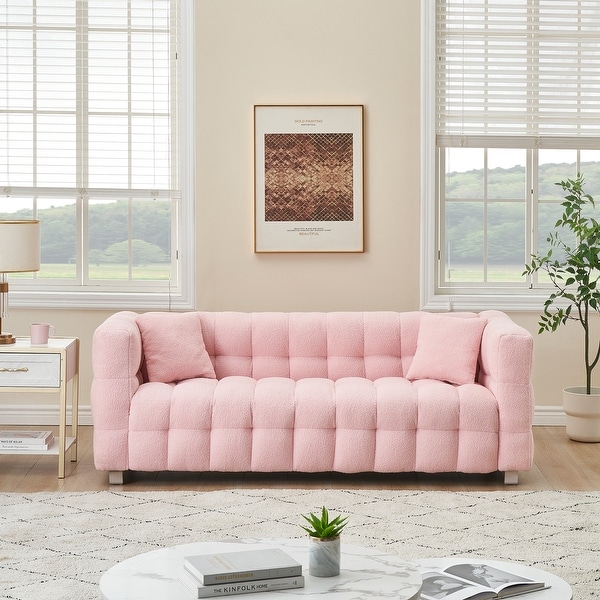 Premium 80 inch Wool Sofa with High Density Foam Filling and Bonus Cushions