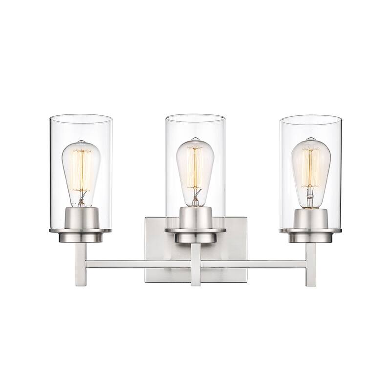 Millennium Lighting Janna Vanity Light with Clear Glass Shades - 3 Light - Brushed Nickel