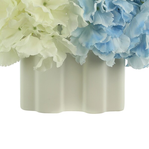 Hydrangeas Arranged in a Rectangular Ceramic Vase - Bed Bath