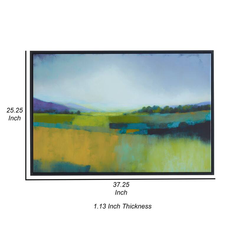31 x 41 Handcrafted Wall Art, Crashing Waves on Framed Canvas, White, Blue