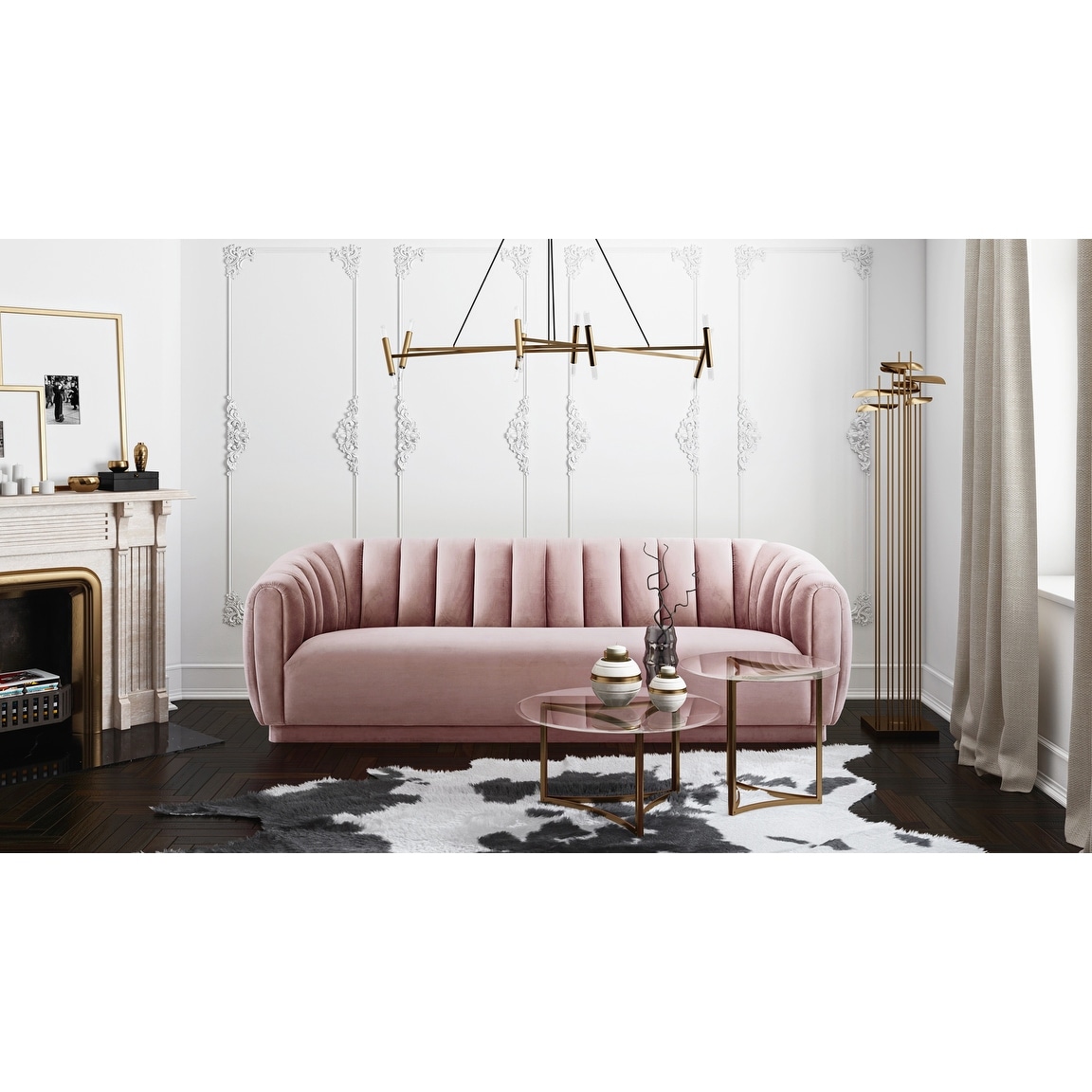 TOV Furniture Arno Blush Velvet Sofa