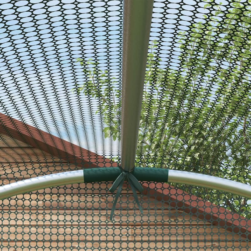Outsunny 4' x 4' Crop Cage, Plant Protection Tent with Zippered Door and Galvanized Steel Frame, Fruit Cage Netting Cover