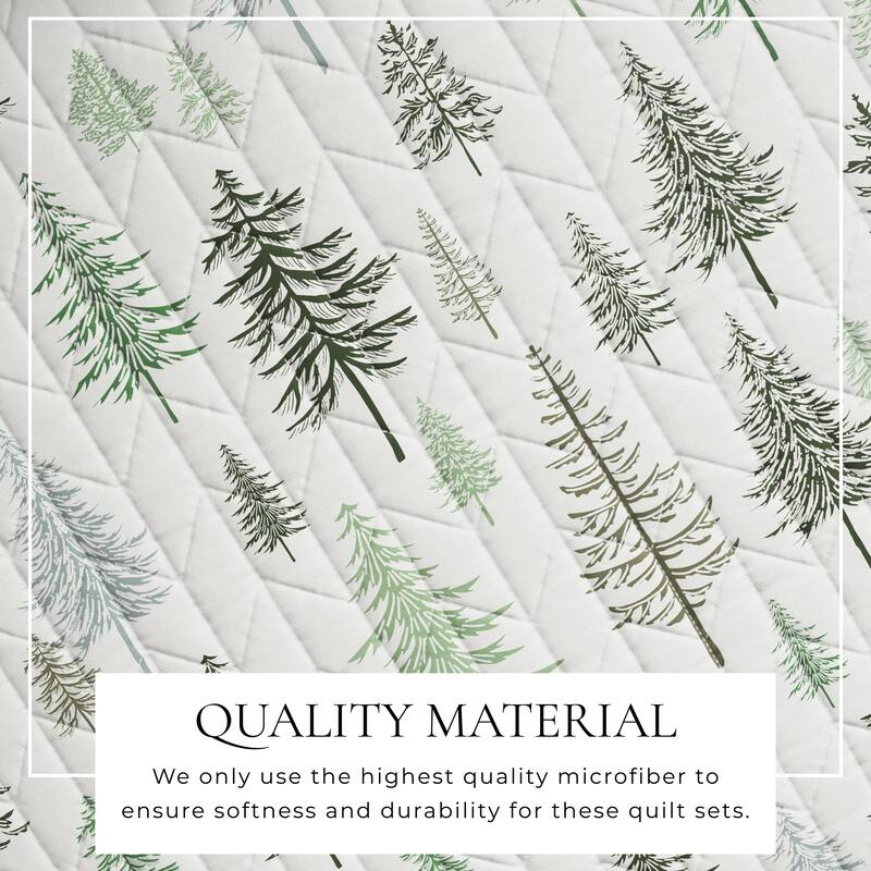 Linery & Co. Rustic Lodge Trees Microfiber Quilt Set With Shams
