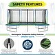preview thumbnail 4 of 5, Machrus 10'x17' Rectangle Trampoline w/ Premium Top-Ring Enclosure System and Trampoline Basketball Hoop with Ball & Pump - Blue
