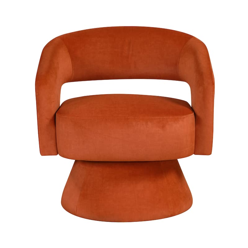 Arden 27" Velvet Swivel Chair - 360-Degree Metal Swivel Base