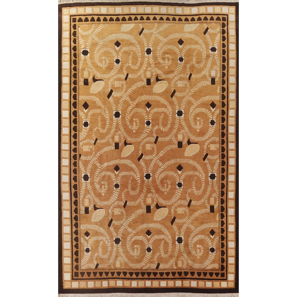 All-Over Nepalese Oriental Large Rug Hand-knotted Wool Carpet - 10'9" x 15'0"