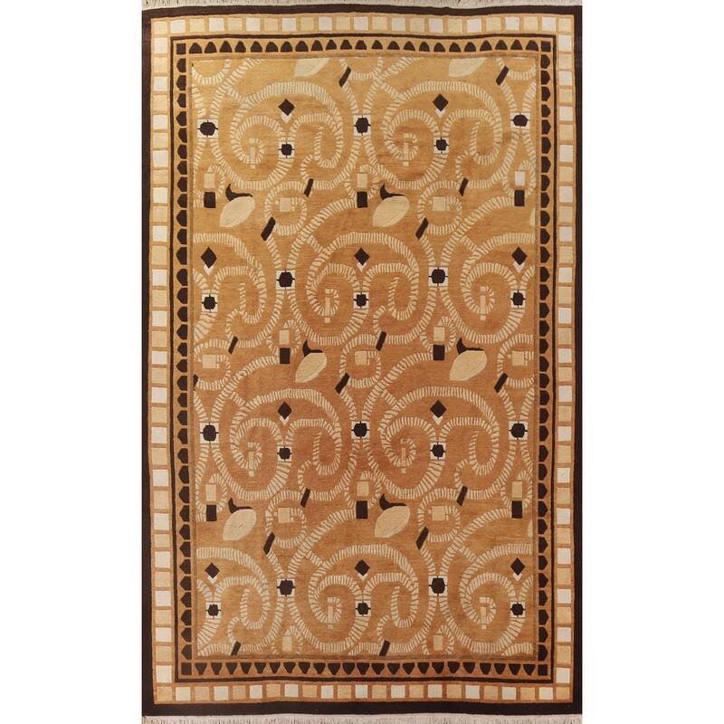 All-Over Nepalese Oriental Large Rug Hand-knotted Wool Carpet - 10'9" x 15'0"