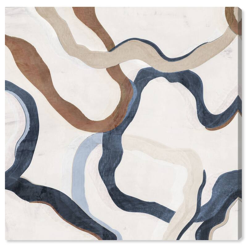 Wynwood Studio Abstract Paths of Life IV White and Cream White Modern & Contemporary Wall Art Canvas Print