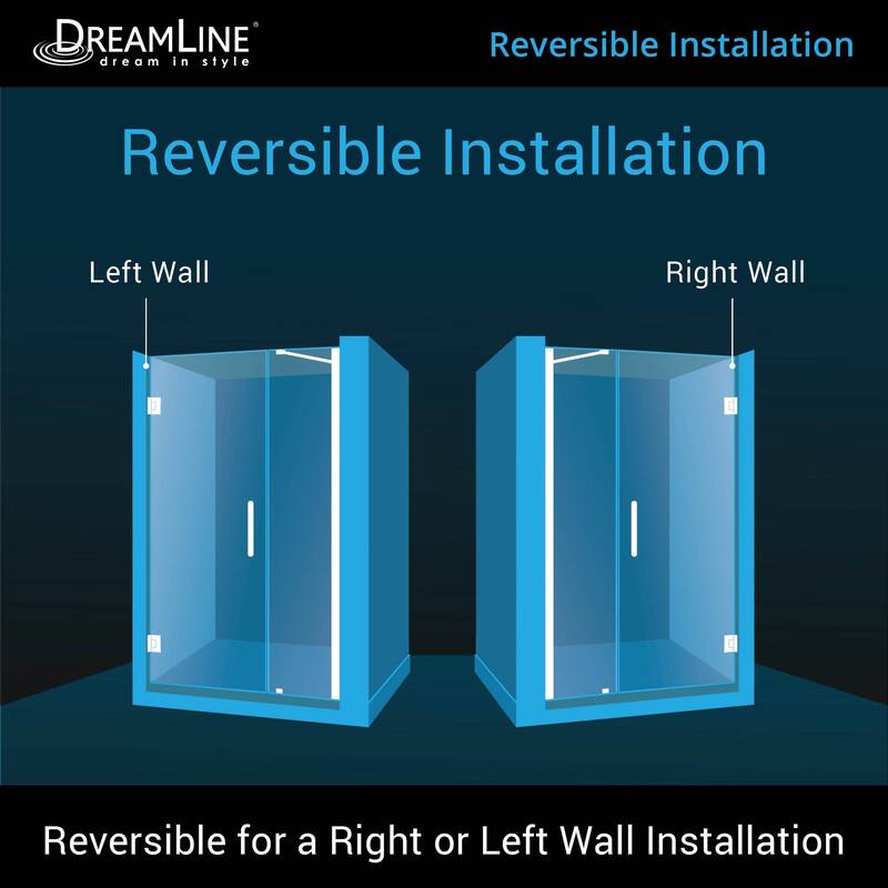 DreamLine Unidoor 45-46 in. W x 72 in. H Hinged Shower Door with Support Arm - 45" - 46" W