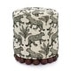 preview thumbnail 1 of 17, Dex Leopard Pattern Jacquard Upholstered Round Ottoman