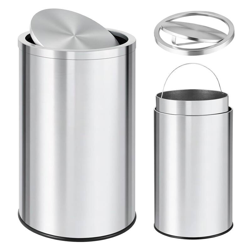 Kitchen Garbage Can, Trash Can with Flipping Lid & Removable Inner Bucket - 50L