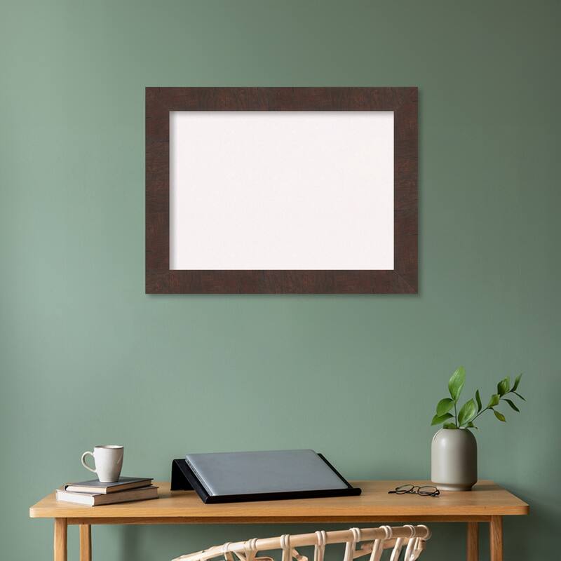 Wildwood Brown Framed White Bulletin Board, Organization Board, Pin Board