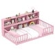 preview thumbnail 2 of 20, Costway Twin Size Montessori Floor Bed with Bookcase Storage Shelves & Pink