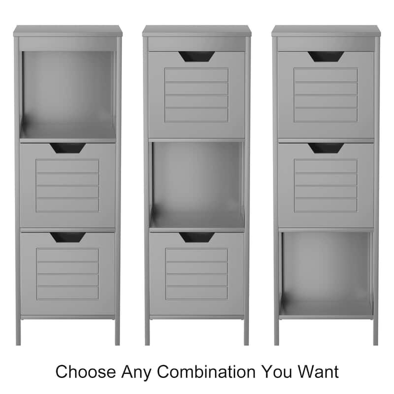Costway Bathroom Wooden Floor Cabinet Multifunction Storage Rack Stand