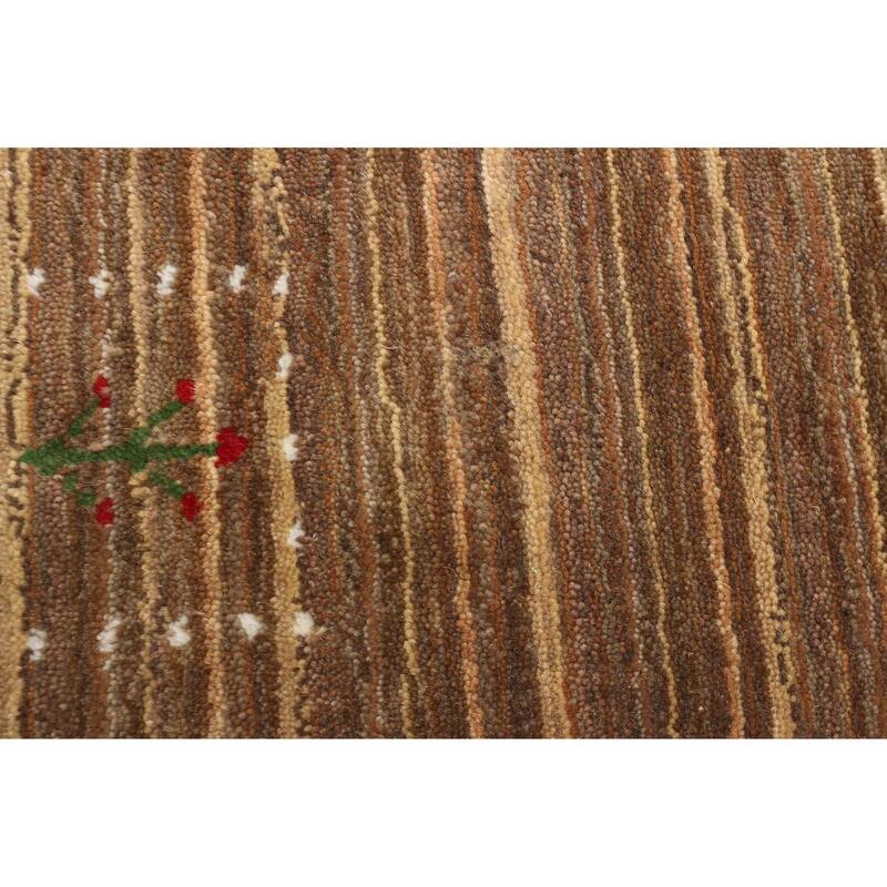 ECARPETGALLERY Hand Loomed Kashkuli Gabbeh Brown Wool Rug - 3'2 x 4'9