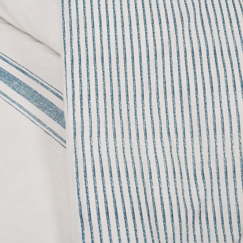 Lush Decor Farmhouse Stripe 3 Piece Duvet Cover Set