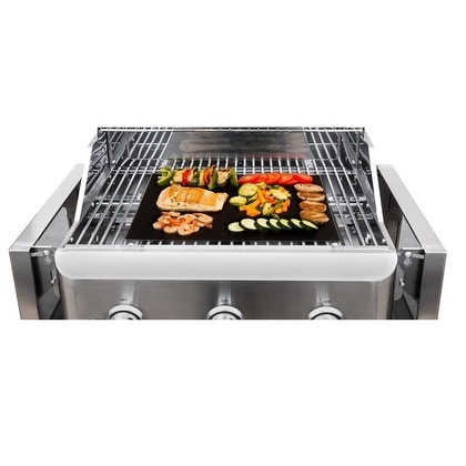BBQ Grill Mat Set of 4 Black