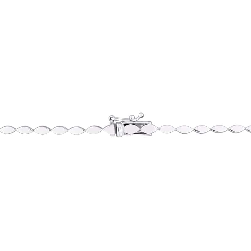 Miadora 1 1/2ct TDW Diamond and 1 1/2ct TGW Oval-Cut Blue Sapphire Necklace 14K White Gold