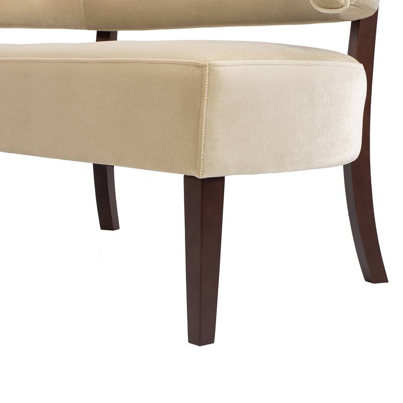 Roll Arm Tufted Bench Settee,Performance Velvet