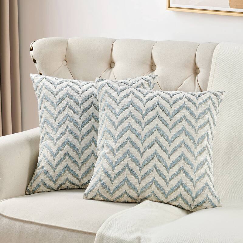 Arusha Jacquard Chenille 2 Piece Set Pillow Shell - 20" x 20" - Light Blue