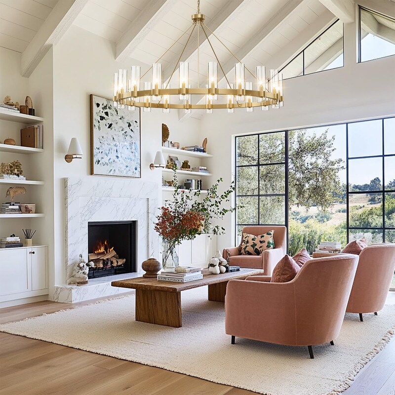 KAYLA 60" 20-Light Black Chandelier - N/A