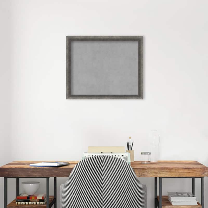 Amanti Art Burnished Concrete Narrow Framed Magnetic Board
