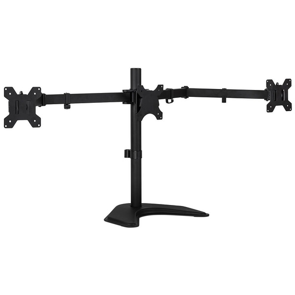 Mount-It! Triple Monitor Stand Freestanding Desk Mount Fits 3 Universal Monitors Up to 27" Inches