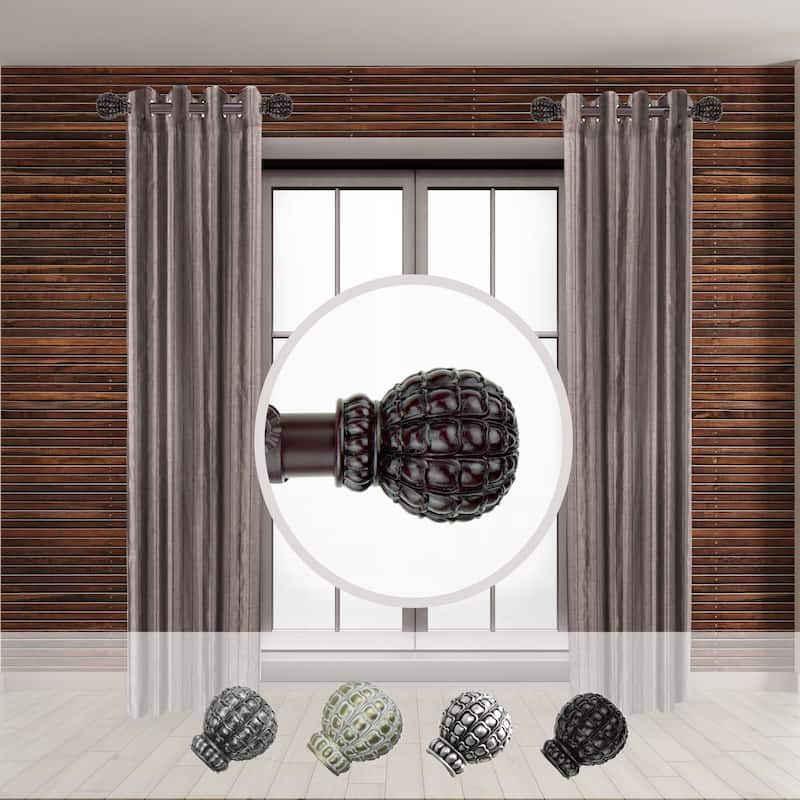 HomeStock Pod Curtain Rod Set - 12-20" Steel Rods - Elegant Window Decor - 20