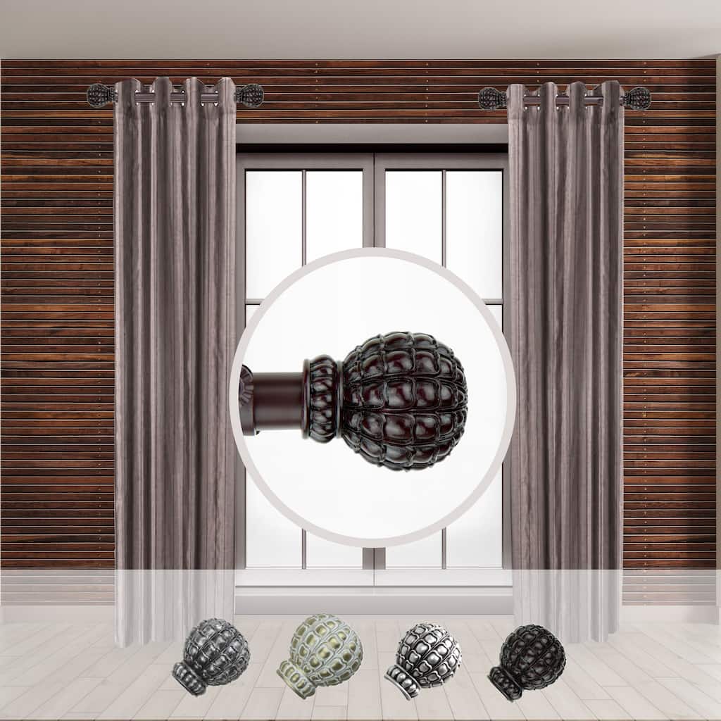 HomeStock Pod Curtain Rod Set - 12-20" Steel Rods - Elegant Window Decor - 20
