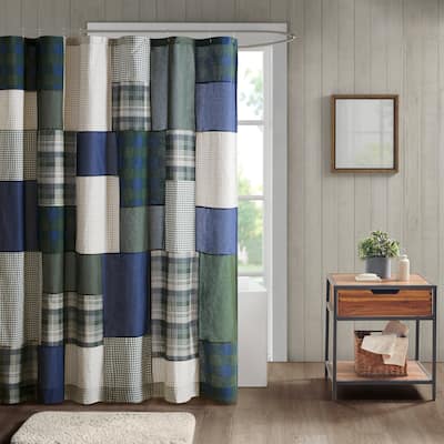 Woolrich Mill Creek Pieced Cotton 72x72" Shower Curtain