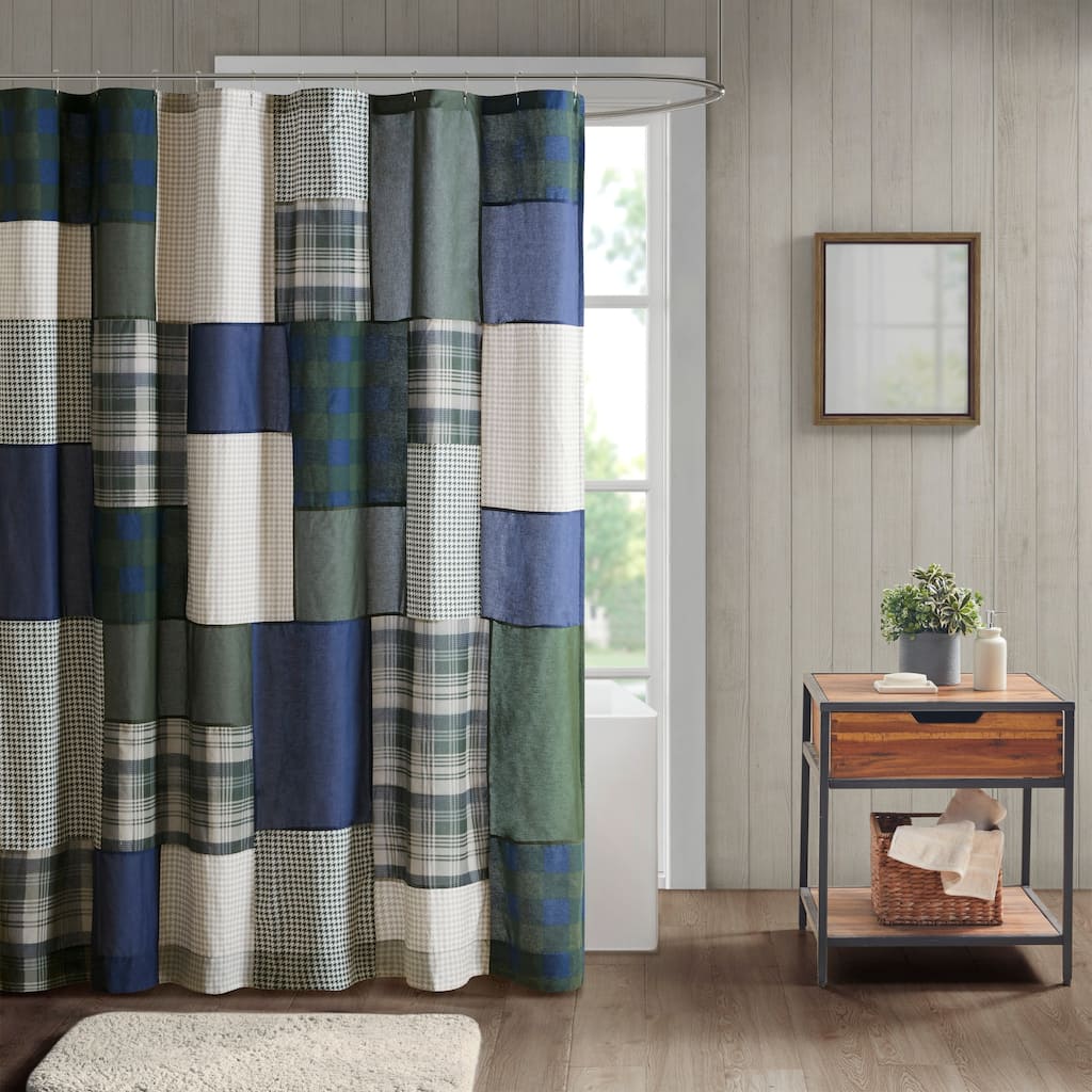 Woolrich Mill Creek Pieced Cotton 72x72" Shower Curtain