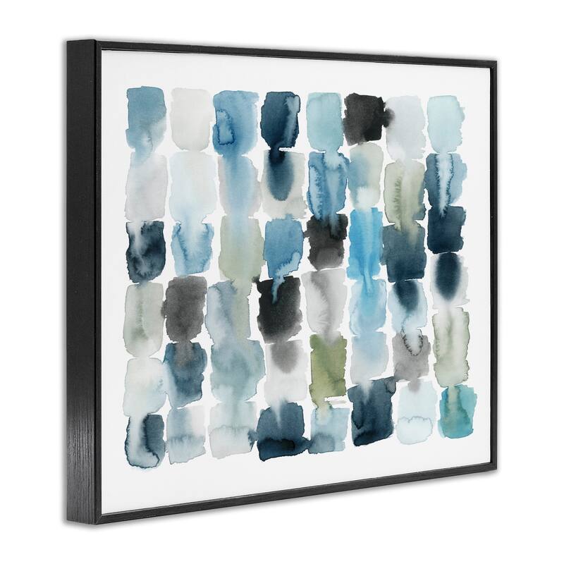 Stupell Ocean Inspired Abstract Tiles Blue Green Watercolor Framed Giclee Texturized Art by Grace Popp