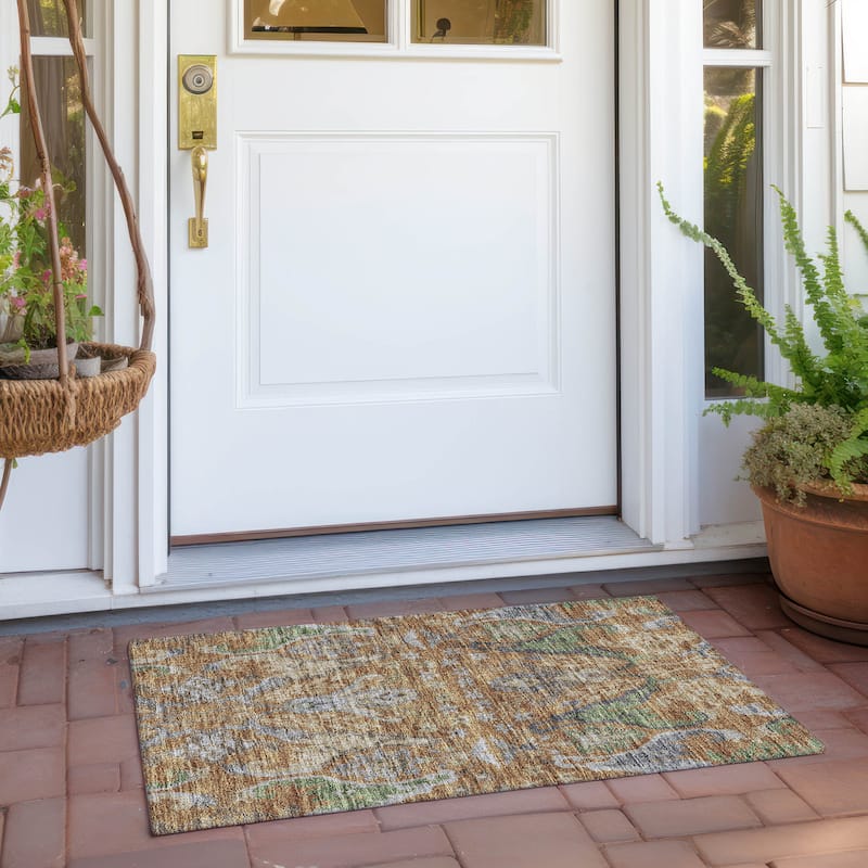 Machine Washable Indoor/ Outdoor Traditional Craftsman Chantille Rug