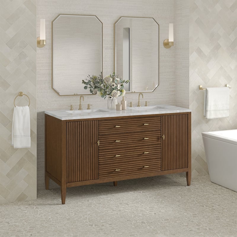 James Martin Vanities 485-V60D-3VSL Myrrin 60" Double Basin Wood