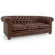 preview thumbnail 23 of 27, Hancock Tufted Top Grain Italian Leather Chesterfield Sofa - 31" H x 86" W x 40" D Cognac Brown