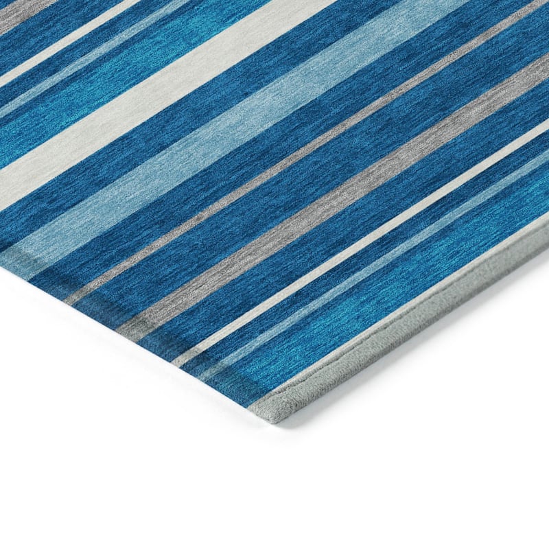 Machine Washable Indoor/ Outdoor Chantille Contemporary Stripes Rug