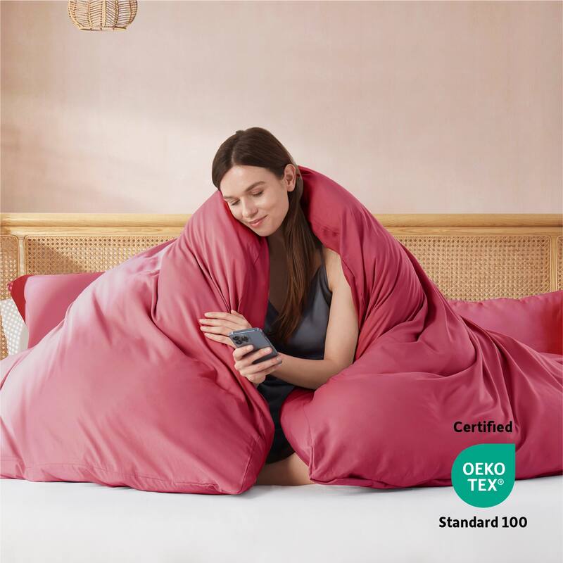 Nestl Ultra Soft Double Brushed Microfiber Duvet Cover Set with Button Closure