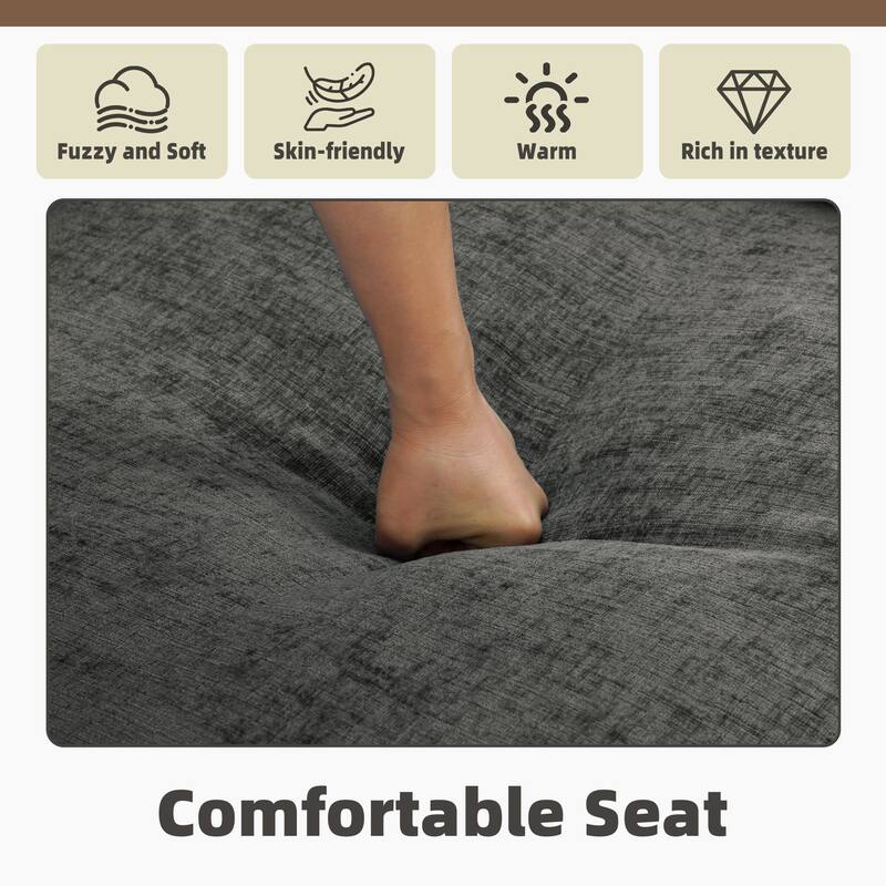 Casual 40"W Oversized Soft Comfy Cloud Chenille Chaise Lounge with Ottoman