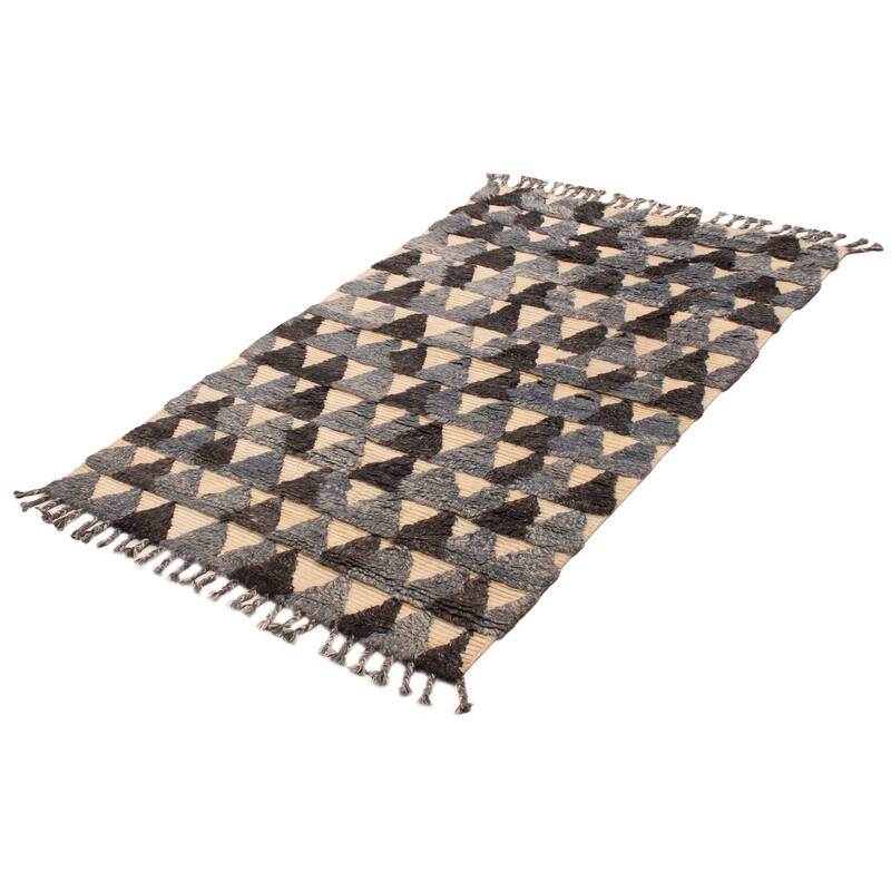 ECARPETGALLERY Hand-knotted Tangier Grey Wool Rug - 5'0 x 7'11