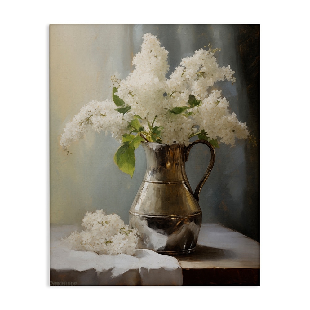 Stupell White Lilacs Still Life Canvas Wall Art Design By Arlington Prints