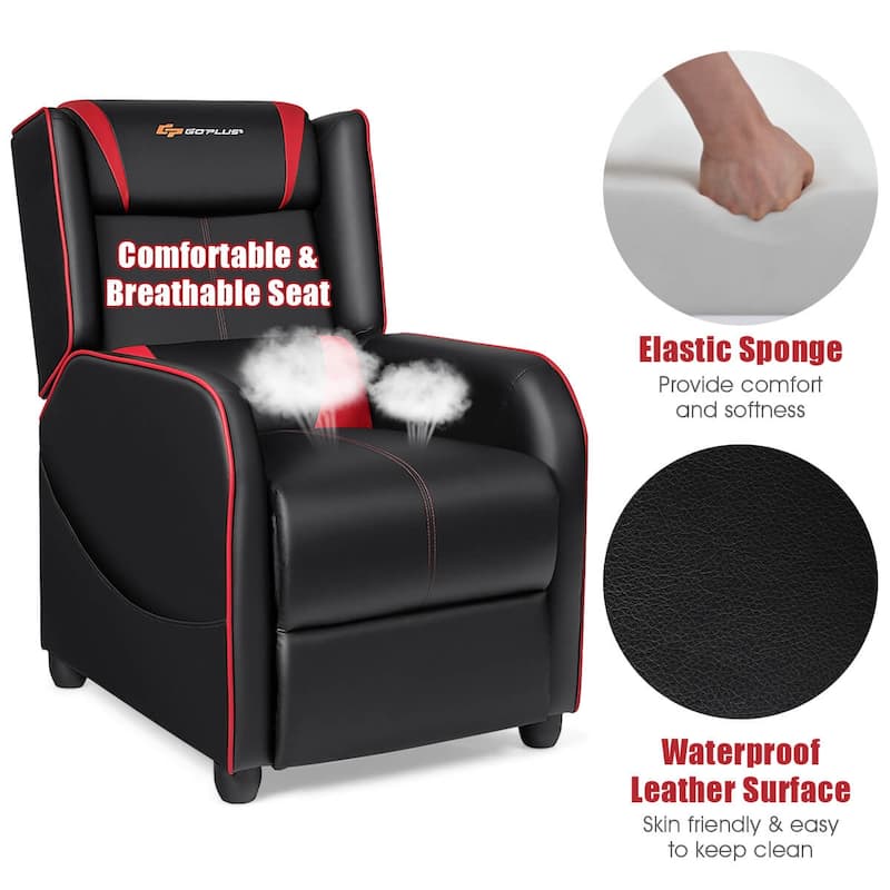 Goplus Massage Gaming Recliner Chair Single Living Room Sofa Home