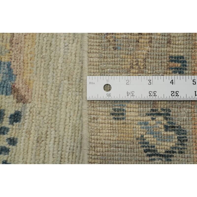 Hand Knotted Oriental 100% Wool Carpet Traditional Floral Multi-Colored Art Deco Runner Rug - 14' 3'' X 4' 8''